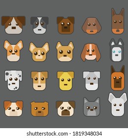 Dogs faces icon for avatars