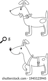 Dogs find the differences and color them