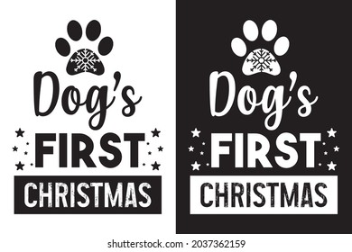 Dogs First Christmas, Christmas Dog T shirt design