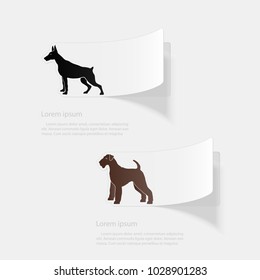 Dogs. Flat sticker with shadow on white background. Vector illustration