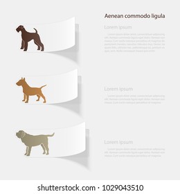 Dogs. Flat sticker with shadow on white background. Vector illustration
