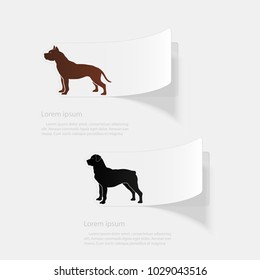 Dogs. Flat sticker with shadow on white background. Vector illustration