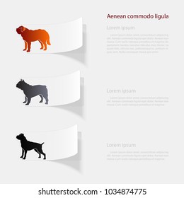 Dogs. Flat sticker with shadow on white background. Vector illustration