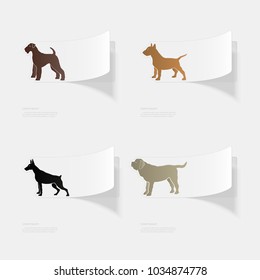 Dogs. Flat sticker with shadow on white background. Vector illustration