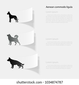 Dogs. Flat sticker with shadow on white background. Vector illustration
