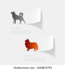Dogs. Flat sticker with shadow on white background. Vector illustration