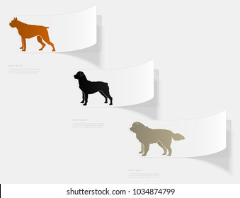 Dogs. Flat sticker with shadow on white background. Vector illustration