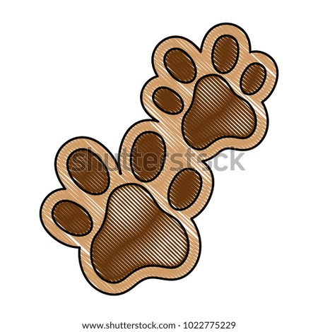 dogs footprints isolated icon