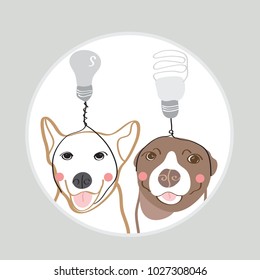Dogs with Funny Costume Illustration (Vector)