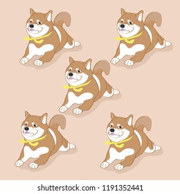 Dogs with Funny Costume Illustration (Vector)