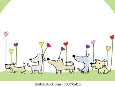 dogs in the garden background