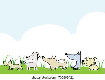 dogs in the garden background