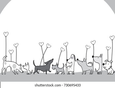 dogs in the garden background