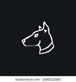 Dog's head chalk icon. Vector isolated black illustration.