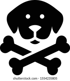 Dog's Head With Crossed Bones Vector Icon