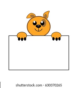 The dog's head and legs hold the frame for advertising, labels, postcards