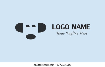 Dog's head logo, Icon, Combination Logo, labels and emblems. Vector Illustration