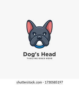 dog's head logo simple cartoon illustration