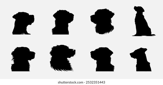 Dog's head shilhouette illustration art