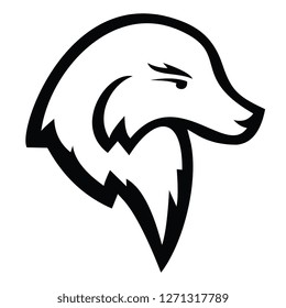 dog's head simple logo black and white