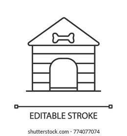 Dog's house linear icon. Thin line illustration. Kennel. Contour symbol. Vector isolated outline drawing. Editable stroke