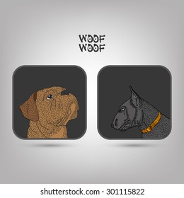dogs icon breed boxer Bull Terrier