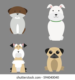 Dogs icon in flat style