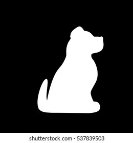 dog's icon on a black background, dog vector,