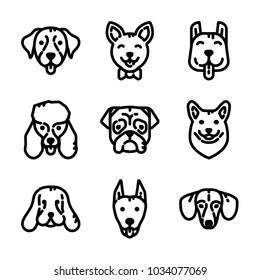 Dogs Icon Set Stock Vector (Royalty Free) 1034077069