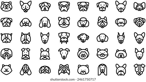 La colección Dogs Icons es una Ilustración vectorial con trazo editable.