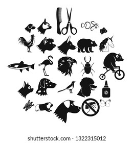Dogs icons set. Simple set of 25 dogs icons for web isolated on white background