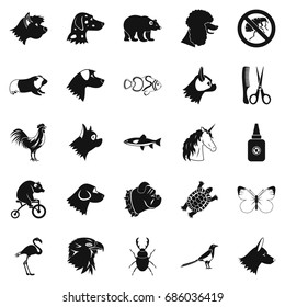 Dogs icons set. Simple set of 25 dogs icons for web isolated on white background
