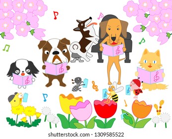 Dogs and insects delighted that spring came and held a concert.