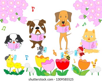 Dogs and insects delighted that spring came and held a concert.