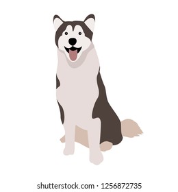 Dogs isolated Vector on white background