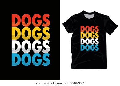 Dogs littering T- shirt design black