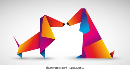perros en vectores de amor