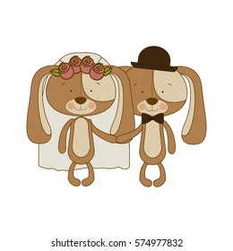 dogs married icon image, vector illustration design