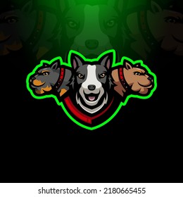 Dogs mascot logo design vector with modern illustration concept style for badge, emblem, sports, esport, gaming, team