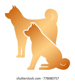 dogs mascots silhouettes icon