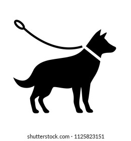 Dogs must be on a leah vector pictogram isolated on white background