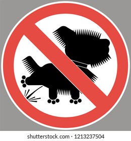 Dogs are not allowed to pee.
Information prohibiting four-legged animals to perform certain actions in this area.