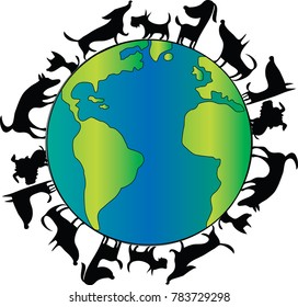 dogs on earth vector