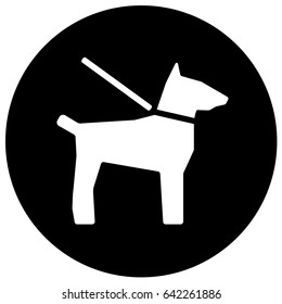 Dogs On Leash Sign Black. Vector.