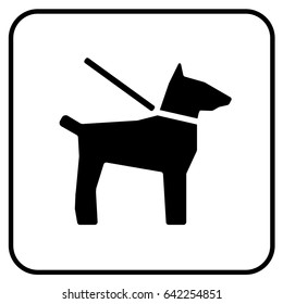 Dogs On Leash Sign White. Vector.
