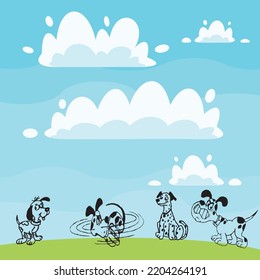 dogs on the sky background