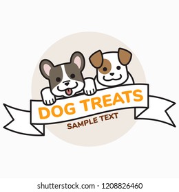 Dogs in outline cartoon, Dog treats concept