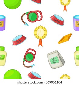 Dogs pattern. Cartoon illustration of dogs vector pattern for web