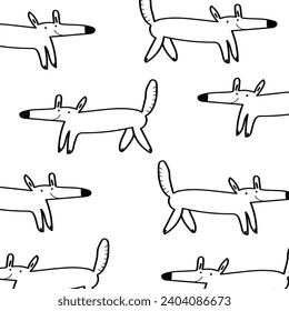 Ilustración vectorial de esquema de patrones de perros