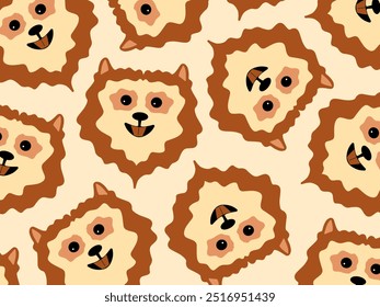 Dogs pattern. Pets. Cute wallpaper. Vector illustration